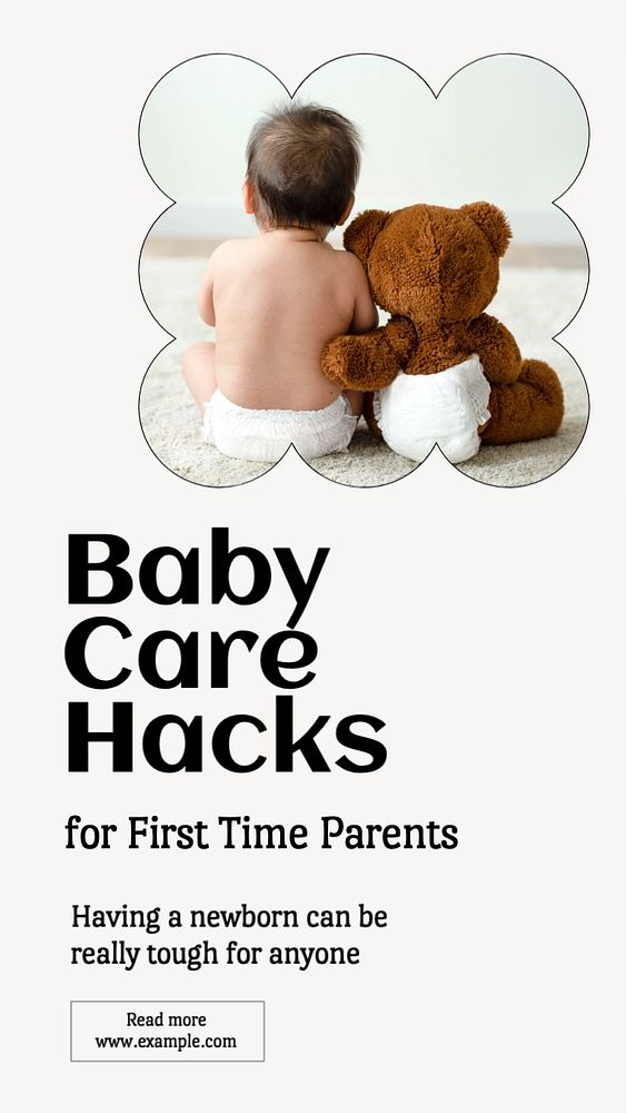 Baby care hacks  Instagram story template, editable text