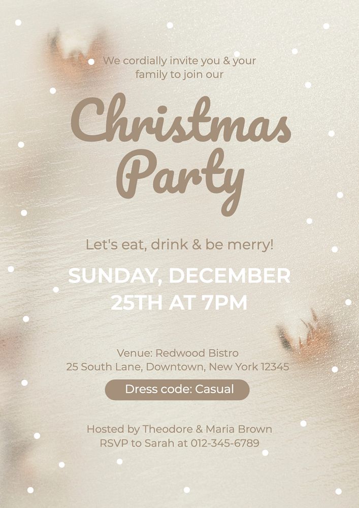 Christmas party invitation editable poster template