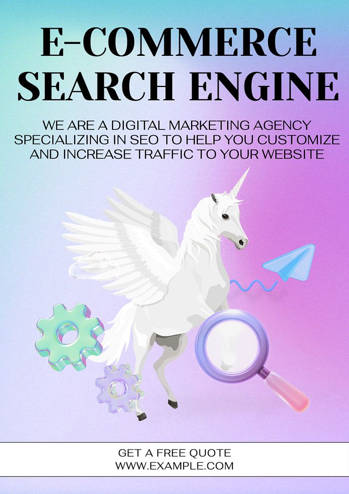 E-commerce search engine poster template, editable text and design