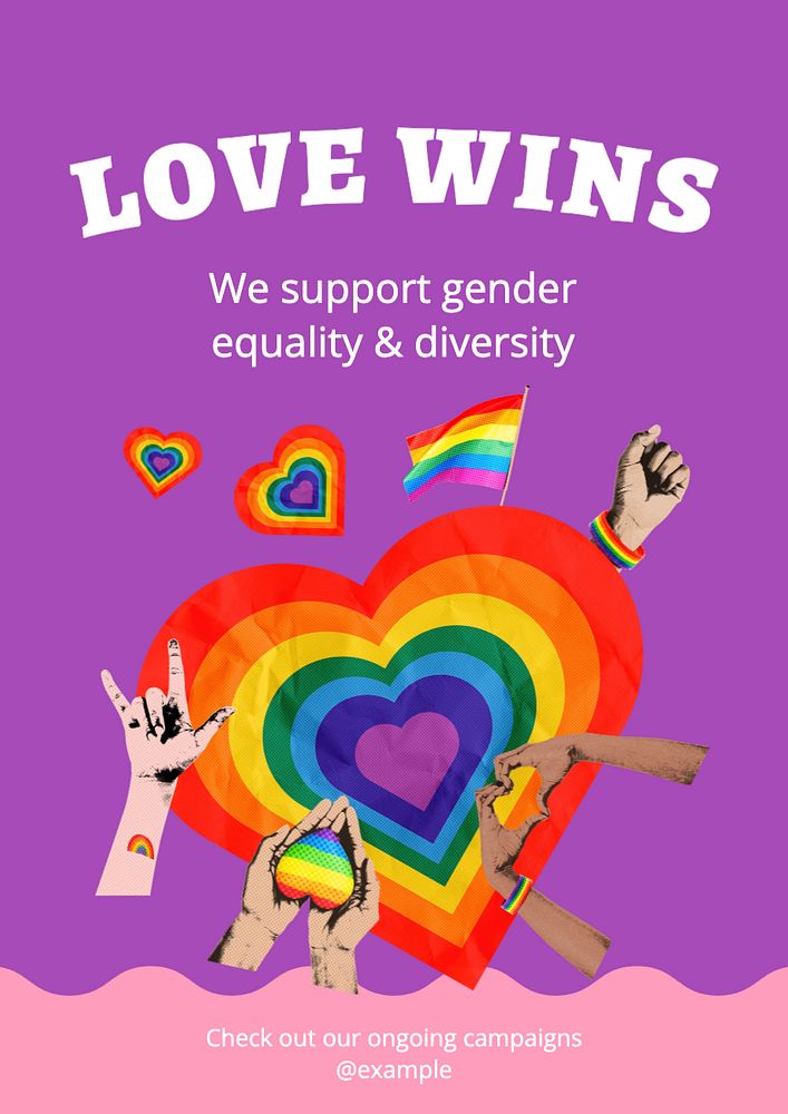 Love wins  poster template, editable text and design