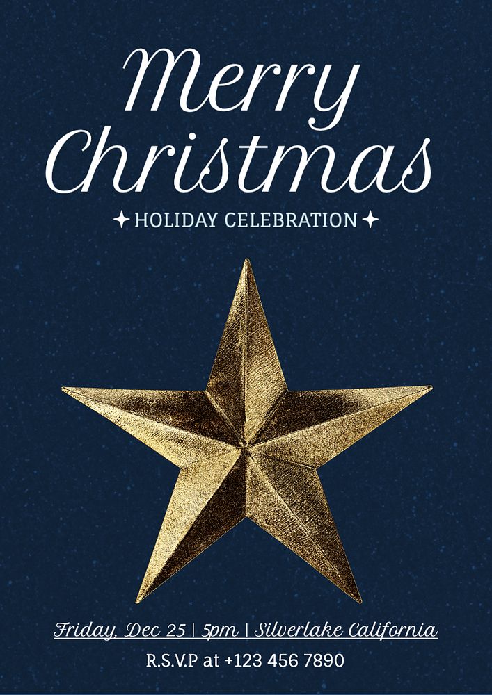 Christmas celebration  poster template, editable text and design