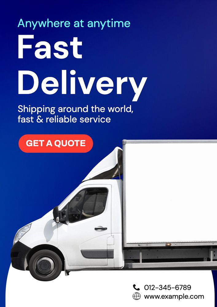 Fast delivery  poster template, editable text and design