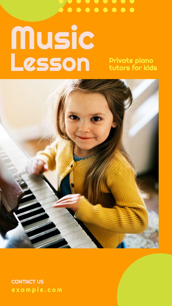 Music lesson Instagram story template, editable text