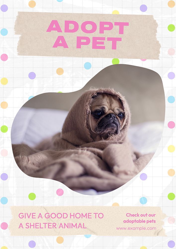 Adopt a pet poster template, editable text and design