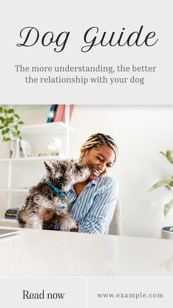 Dog guide  Instagram story template, editable text