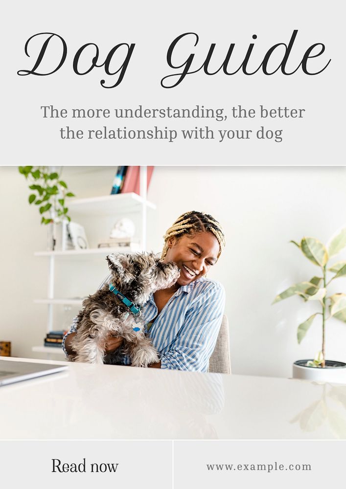 Dog guide  poster template, editable text and design