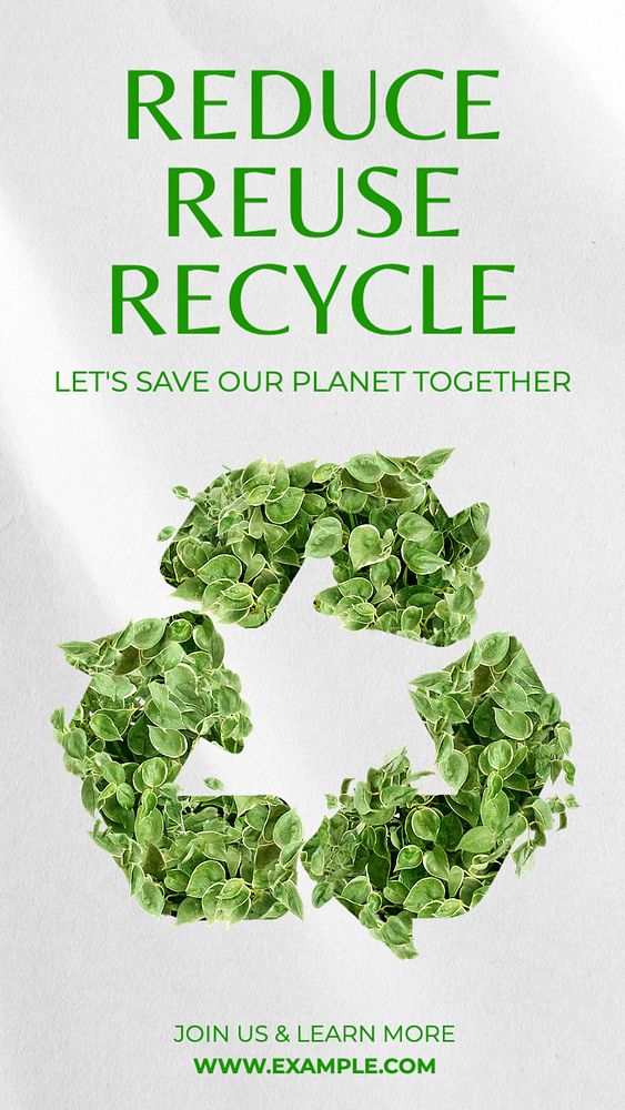 Reduce reuse recycle  Instagram story template, editable text