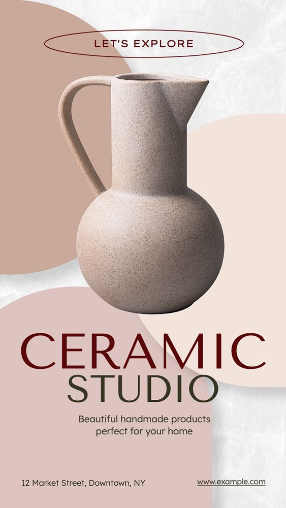 Ceramic studio Instagram story template, editable text