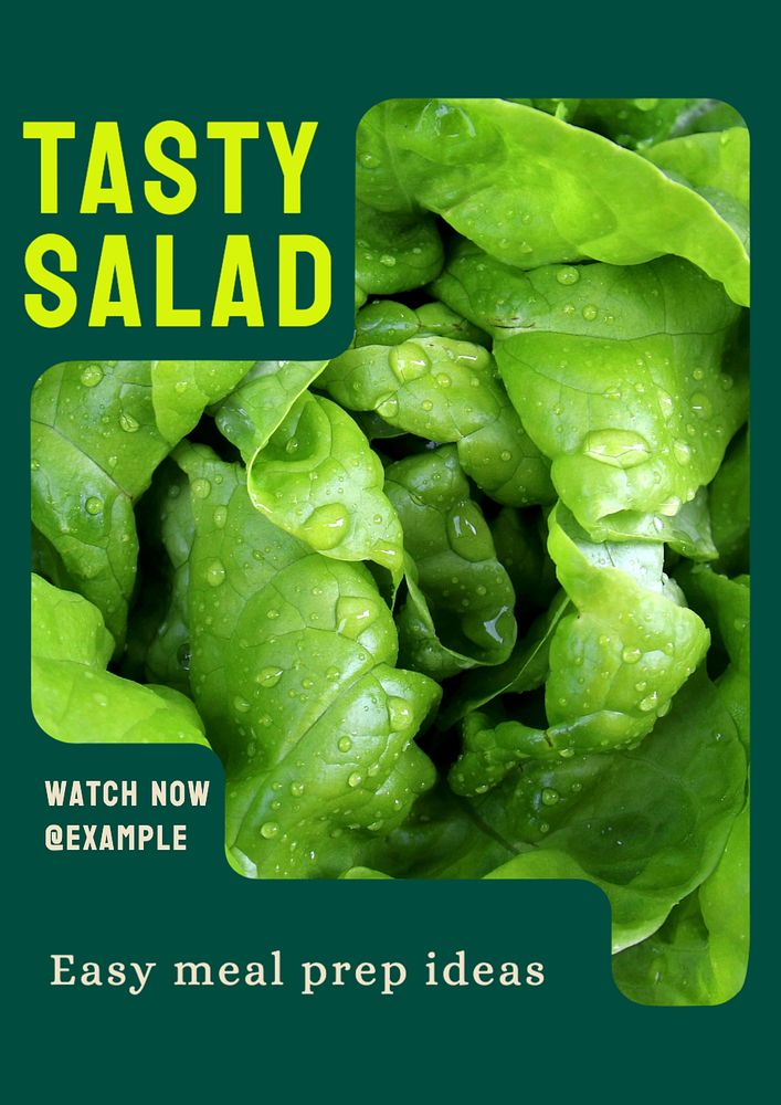 Salad prep  poster template, editable text and design