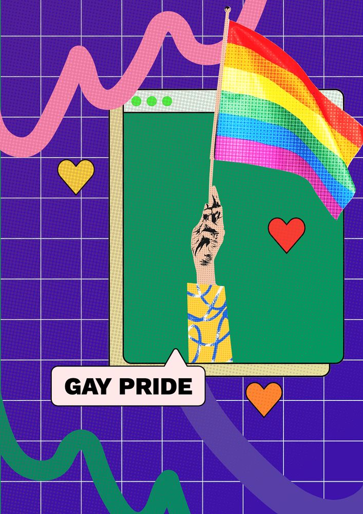 Gay pride poster template, editable text and design