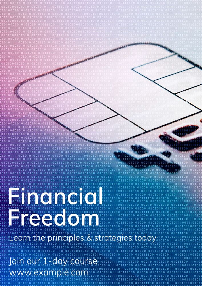 Financial freedom  poster template, editable text and design