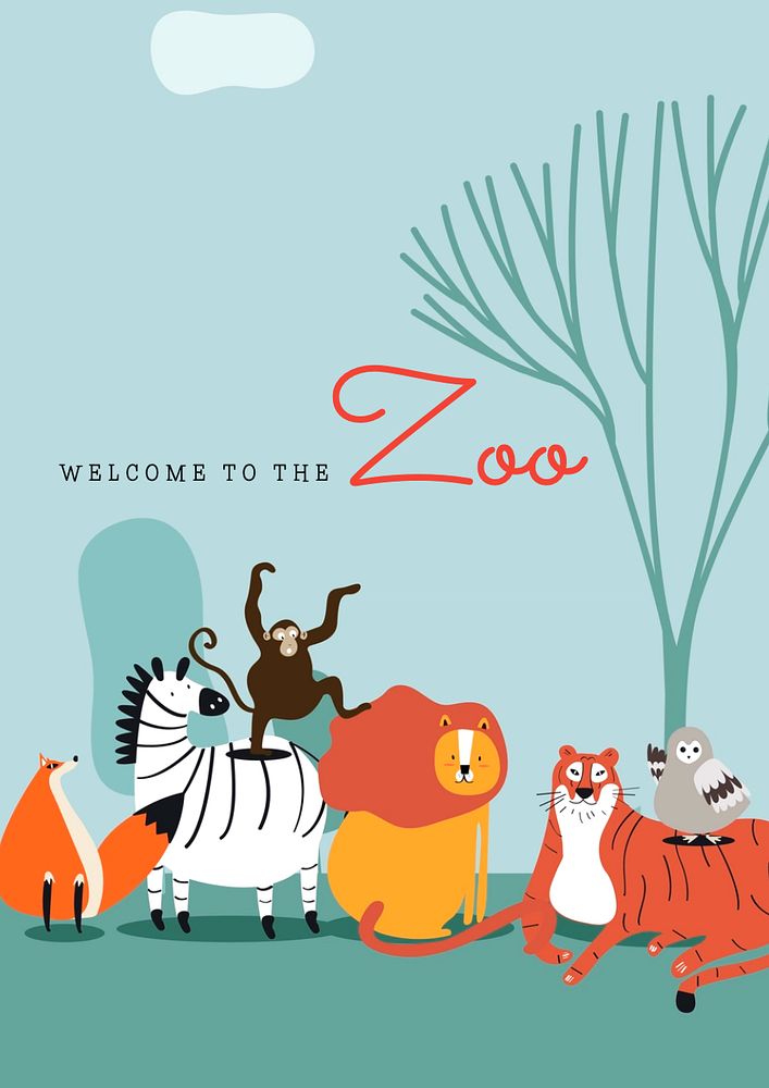 Zoo  poster template, editable text and design