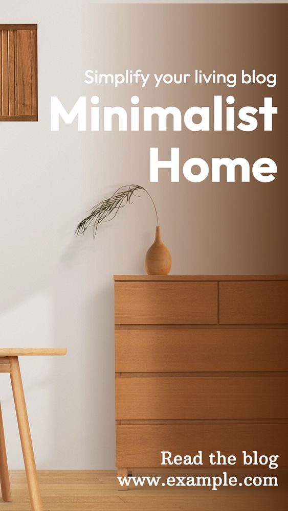Minimalist home decor  Instagram story template, editable text