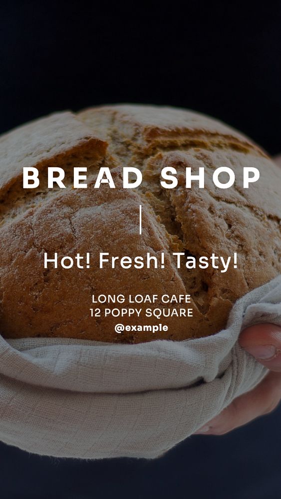 Bread shop  Instagram story template, editable text