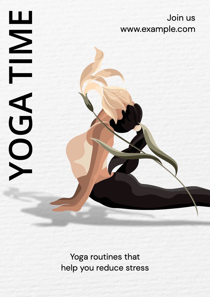 Yoga  poster template, editable text and design