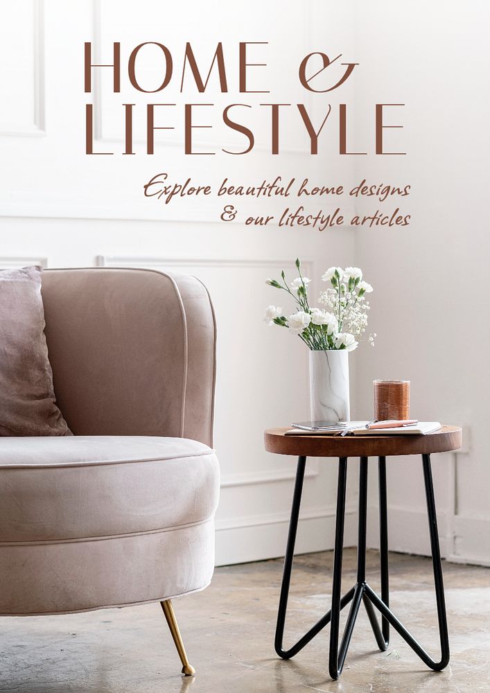 Home & lifestyle  poster template, editable text and design