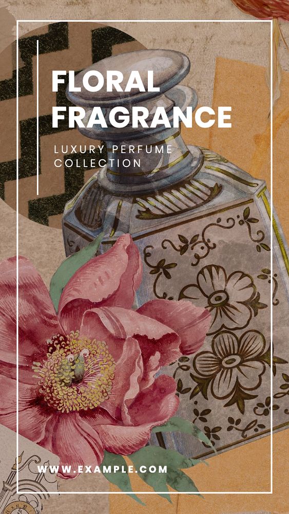 Floral fragrance  Instagram story template, editable text