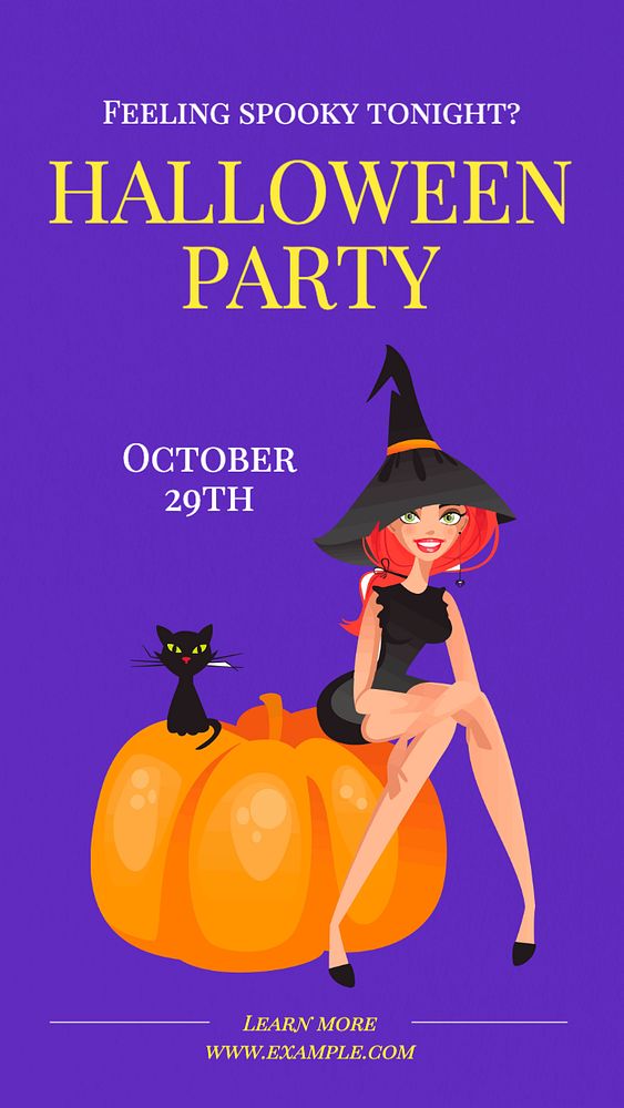 Halloween party Instagram story template, editable text