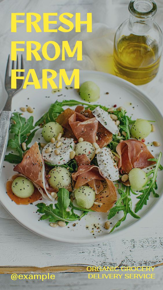 Organic supermarket  Instagram story template, editable text