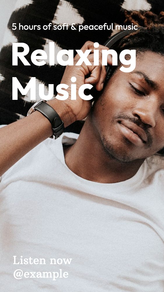 Relaxing music  Instagram story template, editable text