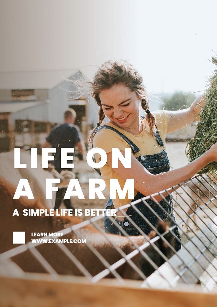 Farm life  poster template, editable text and design