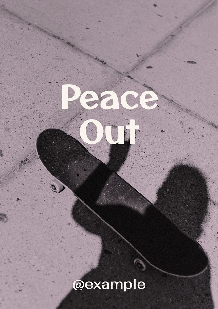 Peace out  poster template, editable text and design