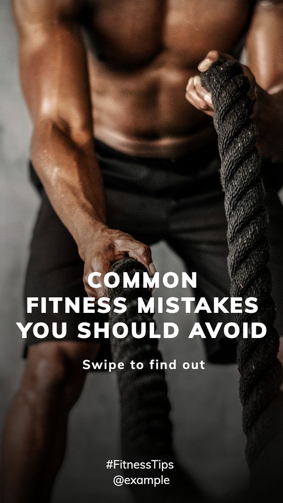 Fitness tips  Instagram story template, editable text