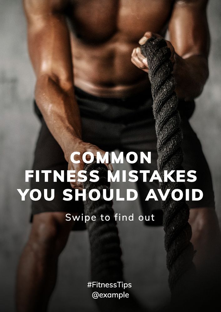 Fitness tips  poster template, editable text and design