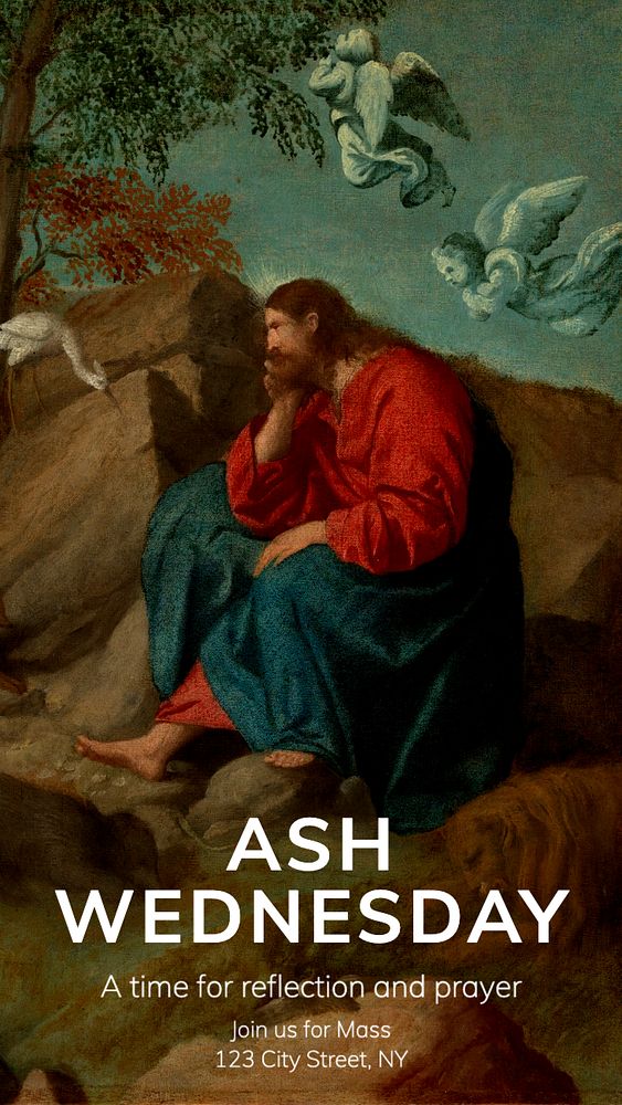 Ash Wednesday  Instagram story template, editable text