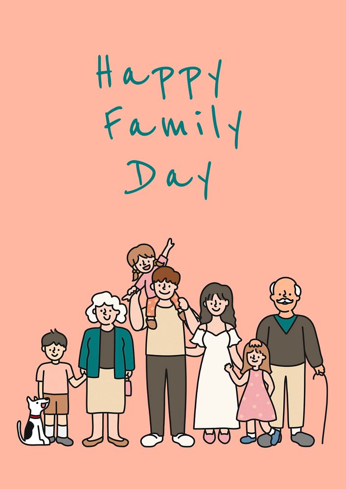 Happy family day  poster template, editable text and design