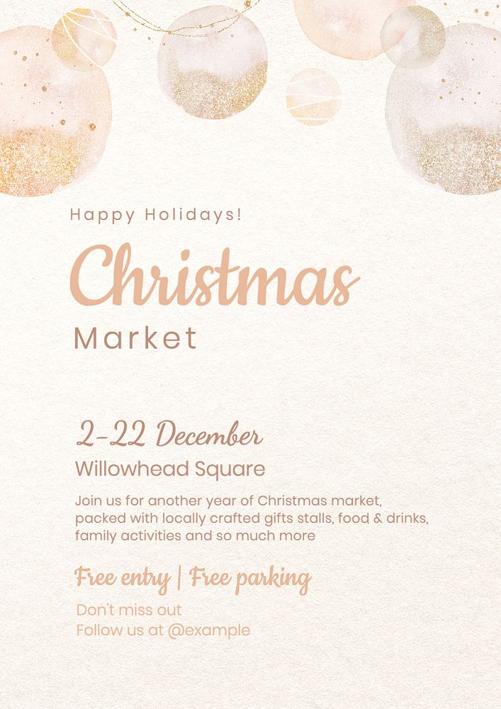 Christmas market editable poster template