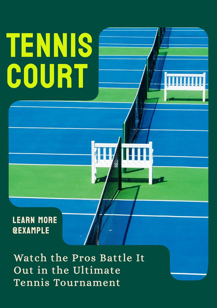 Tennis  poster template, editable text and design