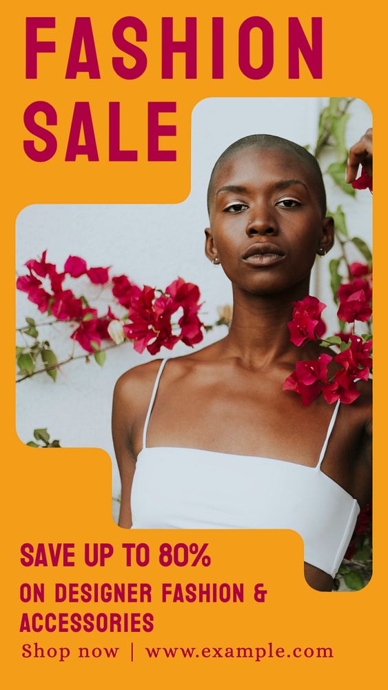 Fashion sale  Instagram story template, editable text