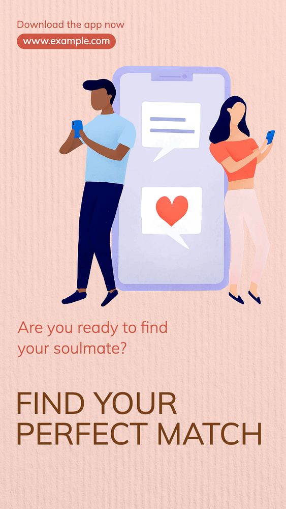 Online dating  Instagram story template, editable text