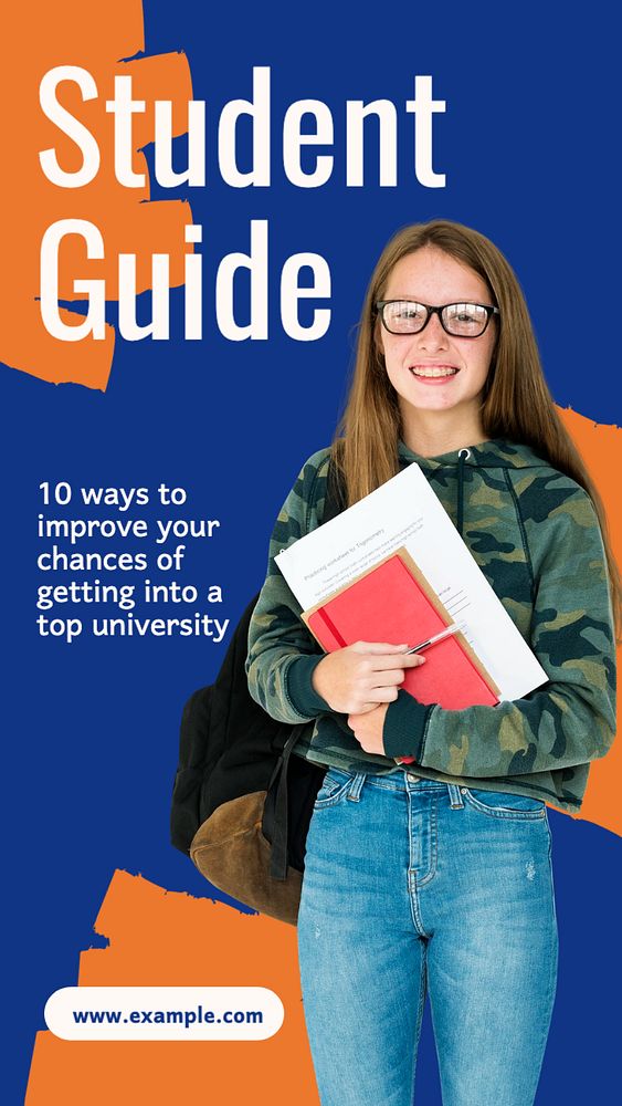 Student guide  Instagram story template, editable text