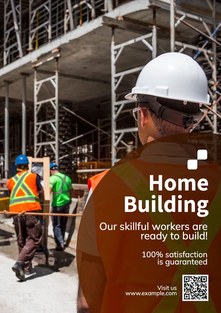 Home building poster template, editable text and design