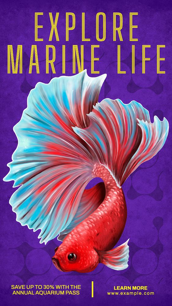 Explore marine life Instagram story template, editable text