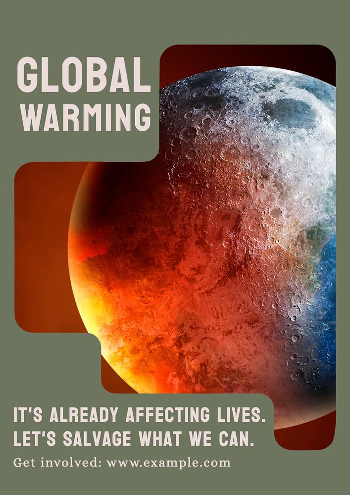 Global warming  poster template, editable text and design