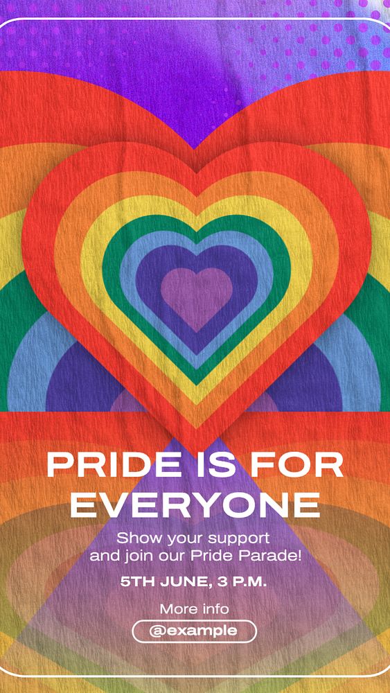 Pride parade Instagram story template, editable text