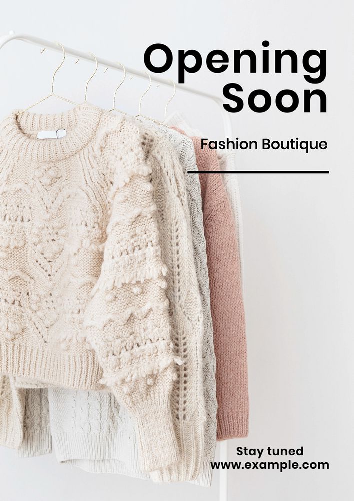 Fashion boutique  poster template, editable text and design