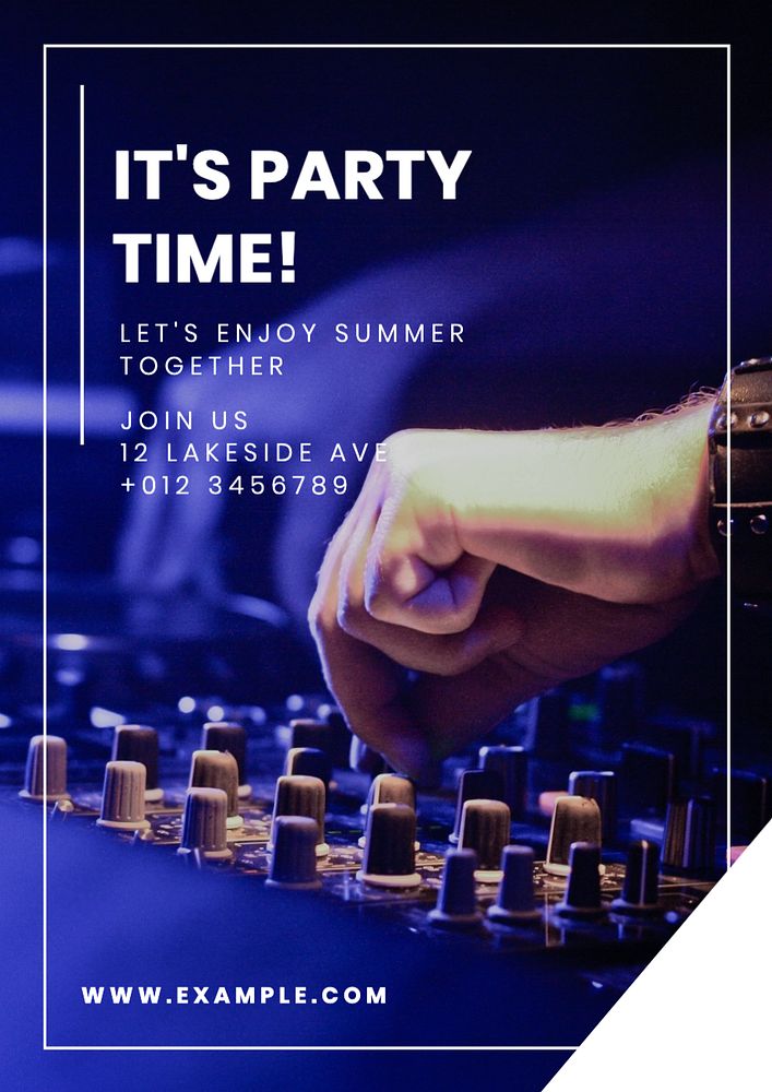 Party time  poster template, editable text and design