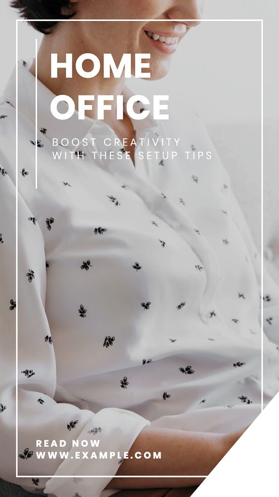 Home office  Instagram story template, editable text