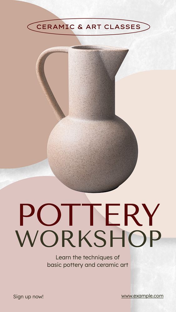 Pottery workshop Instagram story template, editable text