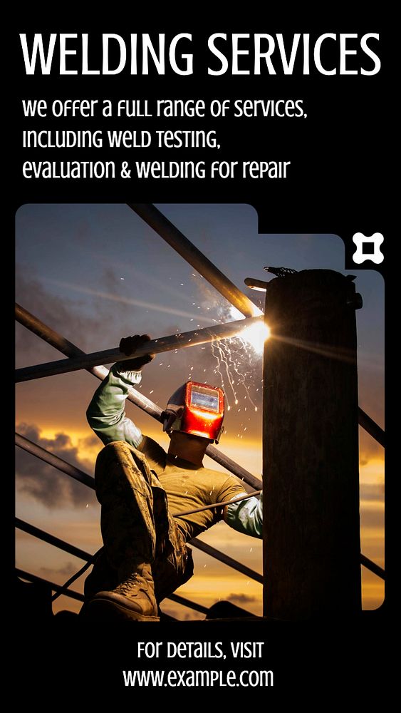 Welding service Instagram story template, editable text