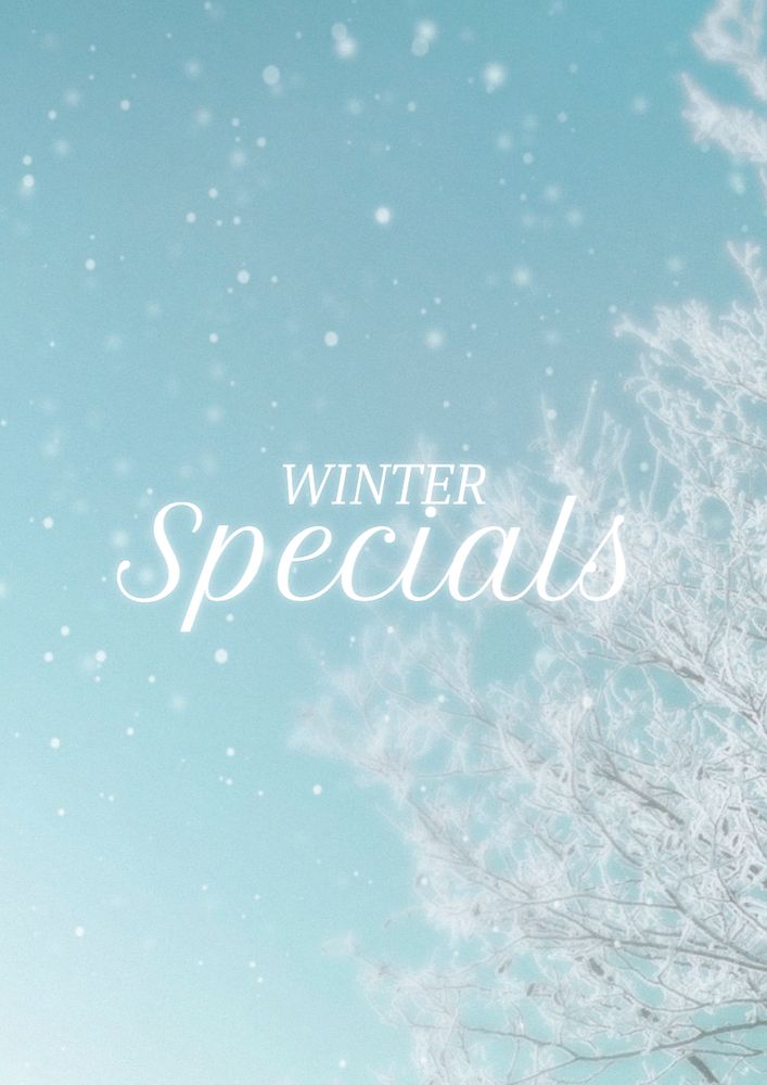 Winter specials  poster template, editable text and design