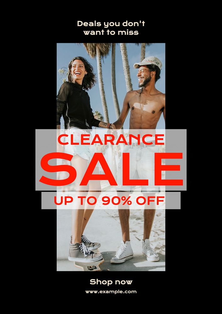 Clearance sale  poster template, editable text and design