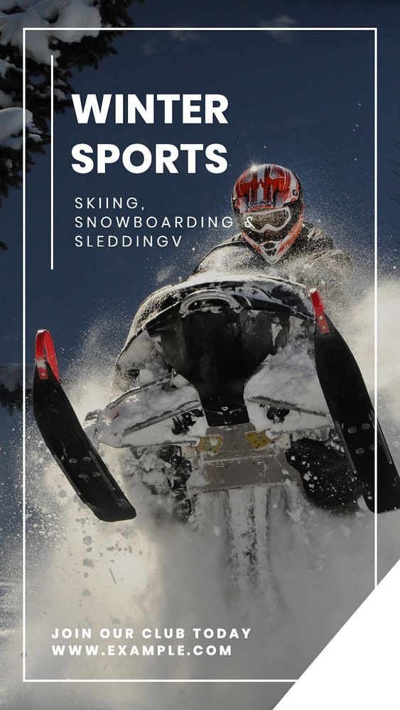 Winter sports  Instagram story template, editable text