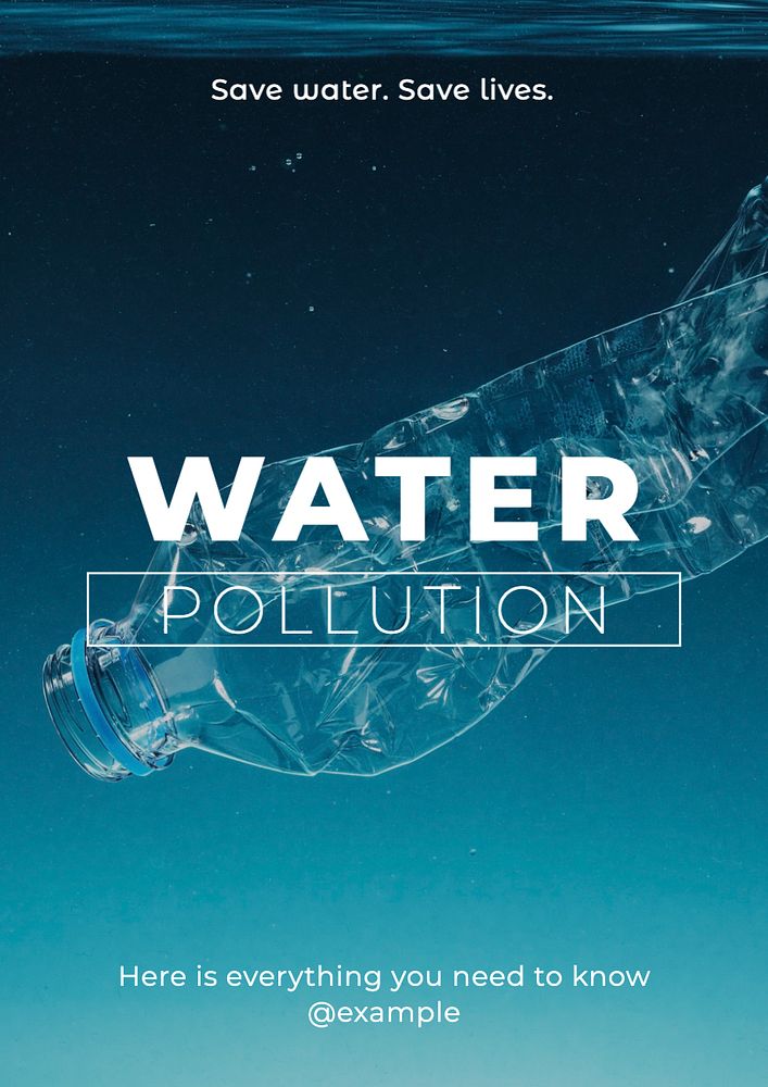 Water pollution  poster template, editable text and design