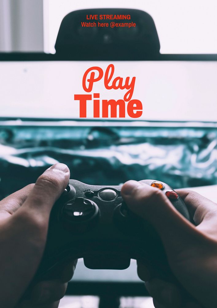 Play time  poster template, editable text and design