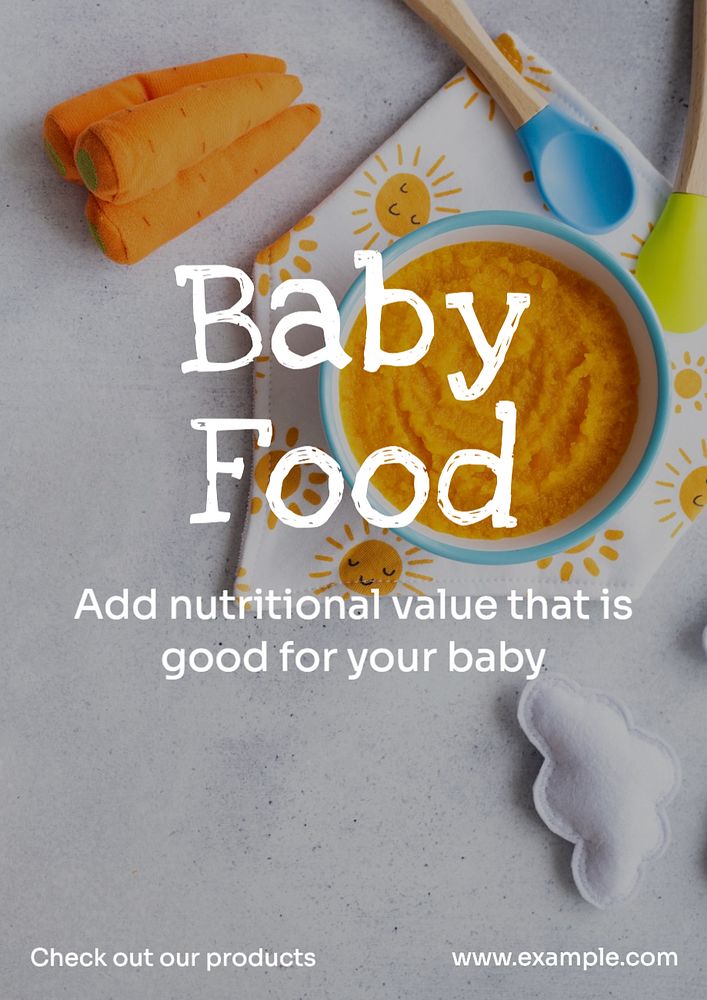 Baby food  poster template, editable text and design